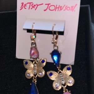 Betsey Johnson Dangling Butterfly Earrings